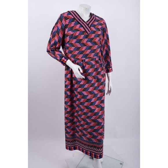 1970's Polka Dot Long Maxi Dress Women's Medium - Picture 1 of 6